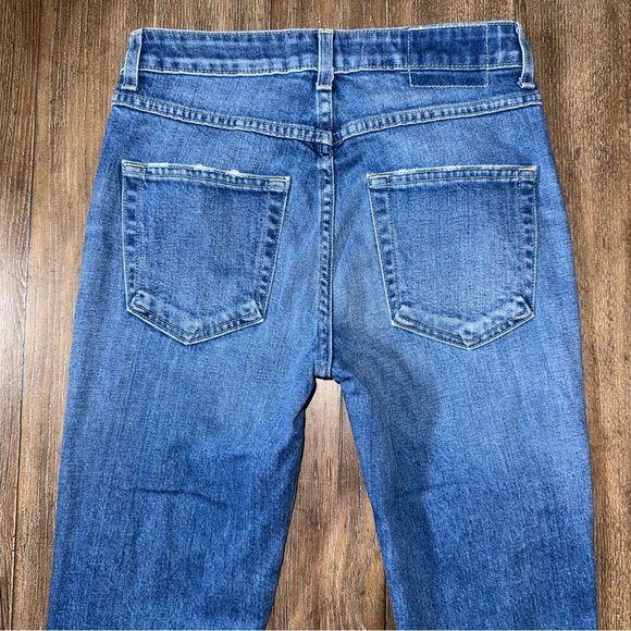 AMO Babe Straight Leg Jeans 27 Button Fly Whiskers Mid Rise - Picture 9 of 10